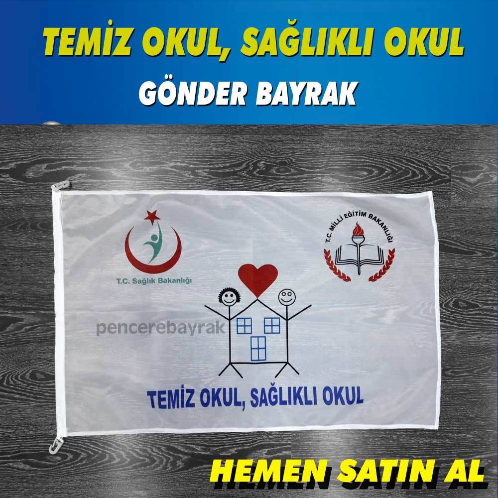 Temiz Okul Sağlıklı Okul 70x105 cm Raşel Kumaş