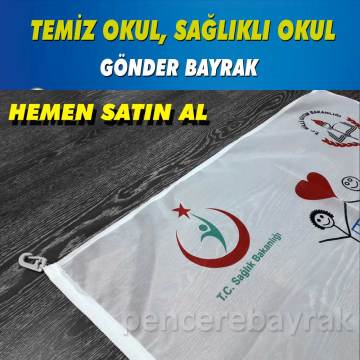 Temiz Okul Sağlıklı Okul 70x105 cm Raşel Kumaş