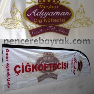 Adıyaman Çiğ Köfte Plaj Bayrağı Tasarımı - 75x300 cm