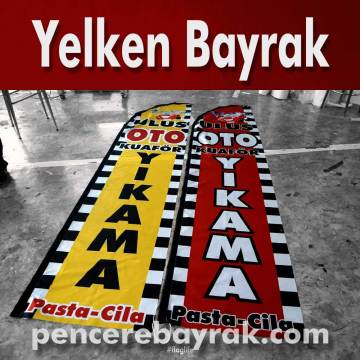 75x300 cm Oto Yıkama Yelken Bayrak - Hazır Tasarım