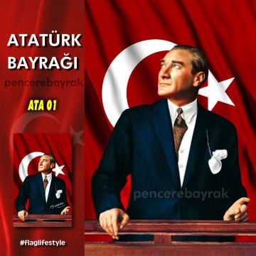 01 - Atatürk Baskılı Türk Bayrağı (300x450 cm / 3x4,5 metre) - Raşel Kumaş