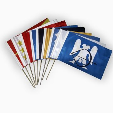 16 Büyük Türk Devleti Sopalı Bayrak Seti (30x45 cm)