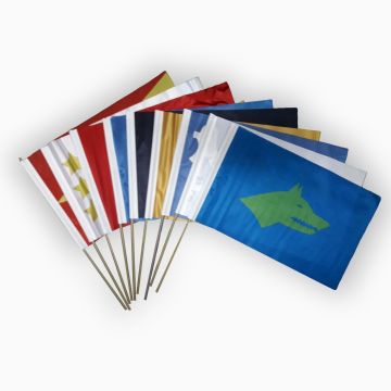 16 Büyük Türk Devleti Sopalı Bayrak Seti (30x45 cm)