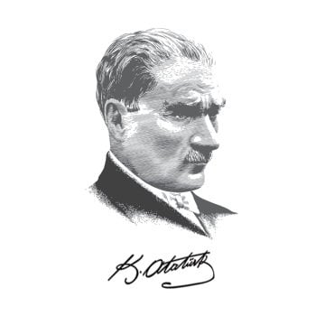 Kod 03 - Atatürk Bayrağı (Siyah Beyaz, Beyaz Zemin)