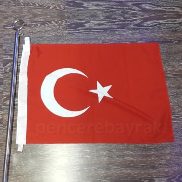 Duvar Tipi Teleskopik Bayrak Direği 150 cm Krom Kaplama