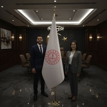 Makam Bayrağı | Milli Eğitim Logolu | Normal Kumaşa Baskılı