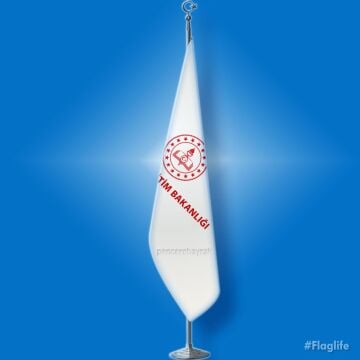 Makam Bayrağı | Milli Eğitim Logolu | Normal Kumaşa Baskılı