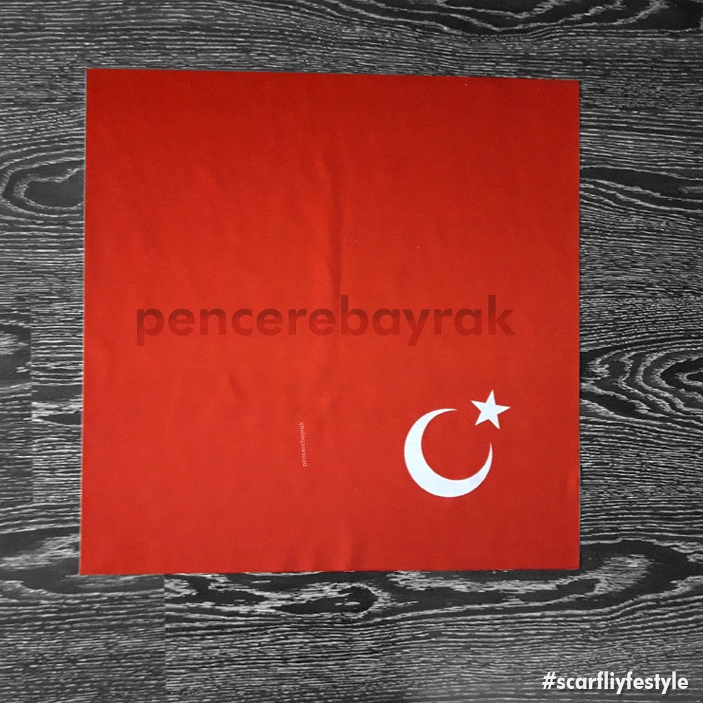 Ay yıldızlı Bayan Fular | Özel Kumaş 75x75 cm