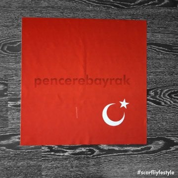 Ay yıldızlı Bayan Fular | Özel Kumaş 75x75 cm