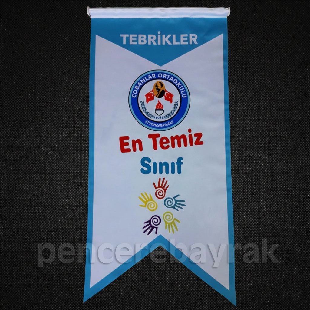Çobanlar Ortaokulu En Temiz Sınıf Flaması (Örnek Bayrak)