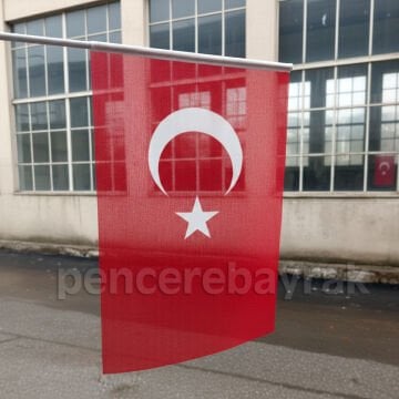 50x70 cm Plastik Sopalı Miting Türk Bayrağı – Raşel Kumaş (Ekonomik)