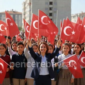 50x70 cm Plastik Sopalı Miting Türk Bayrağı – Raşel Kumaş (Ekonomik)