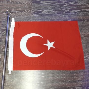 Duvar Tipi Teleskopik Bayrak Direği 120 cm Krom Kaplama(Kopya)