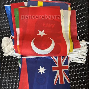 FİFA 2026  (İpe Dizili Süsleme Bayrakları)  27X40 CM 25 Metre
