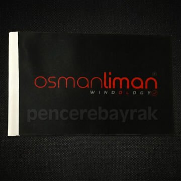 Osmanliman Makina İçin Özel Tasarım Masa Bayrağı – Kalite Saten Kumaş