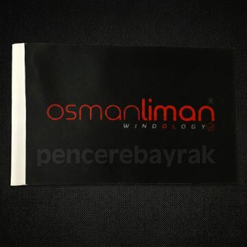 Osman Liman Makine İçin üretilmiş Altın Kaplama Direkli Çift Kollu Masa Bayrağı