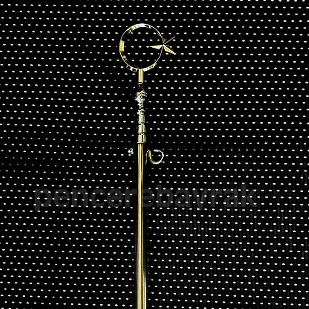 Duvar Tipi Teleskopik Bayrak Direği 120 cm Krom Kaplama ( Gümüş Kaplama )