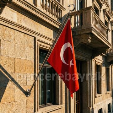 Duvar Tipi Teleskopik Bayrak Direği 120 cm Krom Kaplama ( Gümüş Kaplama )
