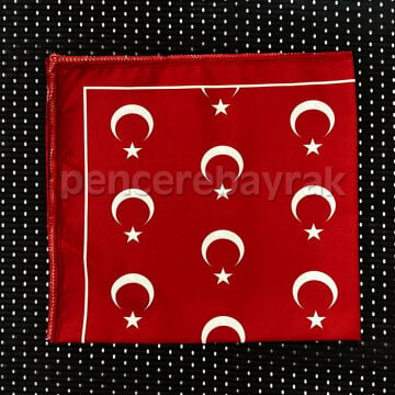 Ay Yıldızlı Türk Bayrağı Desenli Fular Bandana 50x50 cm