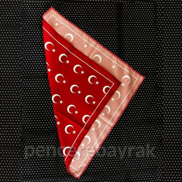 Ay Yıldızlı Türk Bayrağı Desenli Fular Bandana 50x50 cm