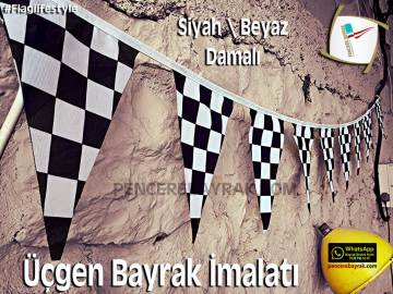 Üçgen Bayrak | Dama Baskılı | 20x30 cm | Ekonomik Raşel Kumaş