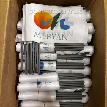 Sopalı Bayrak Meryan Otel İçin - Özel Üretim 20x30 cm