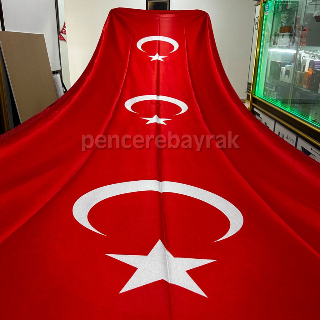 Kortej Türk Bayrağı - Özel Ölçülerde Kortej Yürüyüş Bayrağı Üretimi