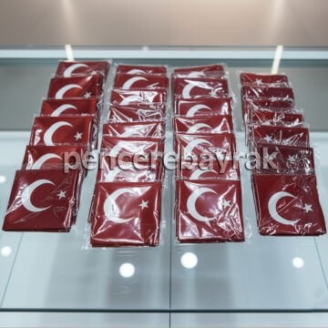 Saten Türk Bayraklı Atkı | Ay Yıldızlı Özel Tasarım Atkı