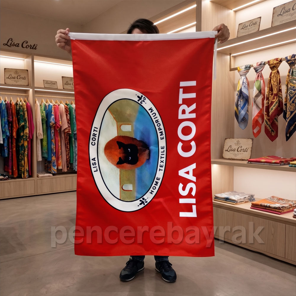 Lisa Corti İçin Üretilen Özel Logolu Lüks Gönder Bayrağı