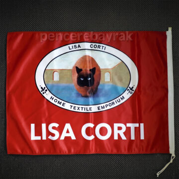 Lisa Corti İçin Üretilen Özel Logolu Lüks Gönder Bayrağı