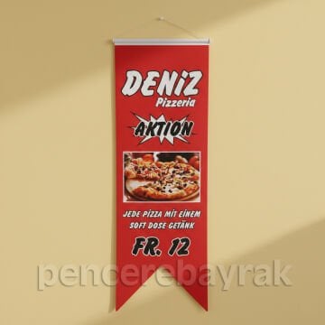 Kırlangıç Bayrak Örnek Üretim – Deniz Pizzeria Referansı