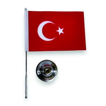 Masa Bayrağı - Tekli Direkli Türk Bayrağı 15x22,5 cm