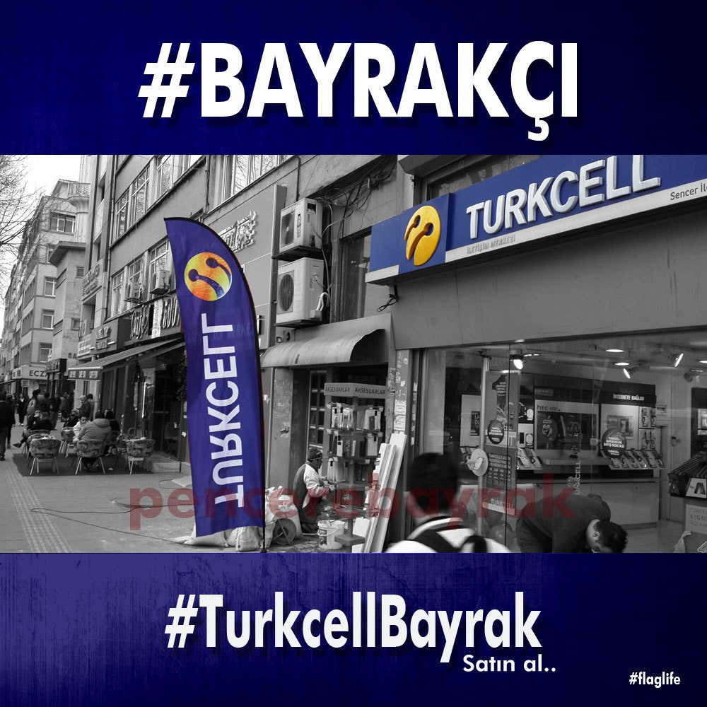 Turkcell Olta Bayrağı | Hazır Tasarım & Raşel Kumaş | Pencere Bayrak