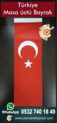 Türk Masa Bayrağı Düz Kesim - Sadece Bayrak 10x30 cm