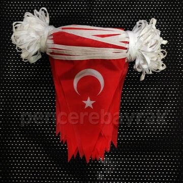 İpe Dizili Üçgen Türk Bayrağı | Ekonomik Kumaş