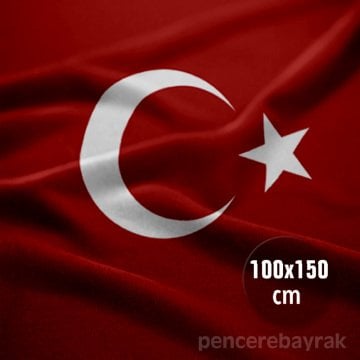 Türk Bayrağı 100x150 cm Alpaka Kumaşa Baskılı
