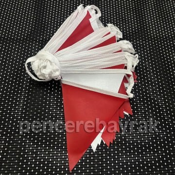 Baskısız Üçgen Bayrak | Kırmızı Beyaz