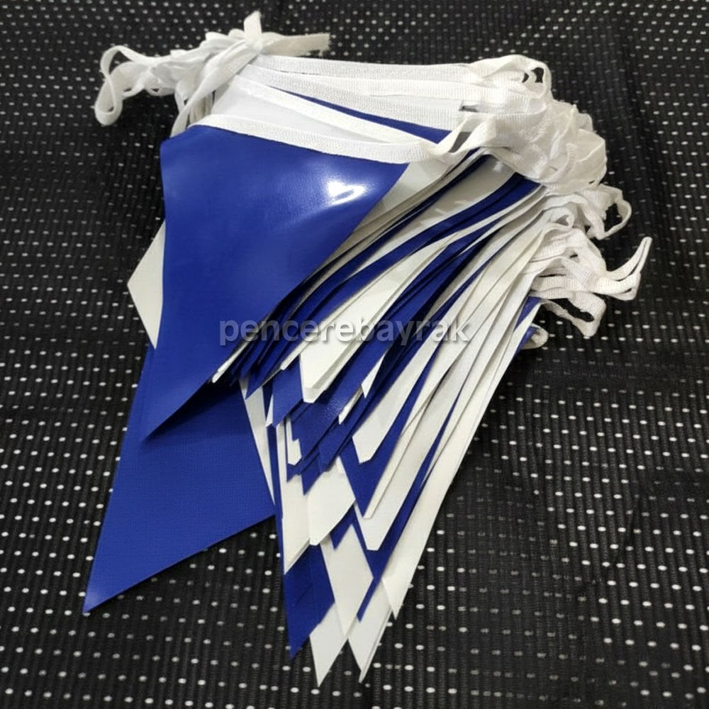 Baskısız Üçgen Bayrak | Lacivert Beyaz