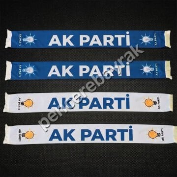 AK Parti Saten Atkı – Özel Tasarım Çift Taraflı Baskılı Atkı