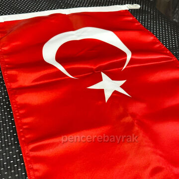 Türk Bayrağı | 30x45 cm | Özel Saten Kumaş Çift Kat