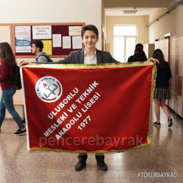 Liseler İçin Özel Tören Bayrağı Üretimi Uluborlu Çalışması