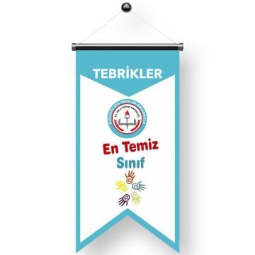 En Temiz Sınıf Flaması | 50x100 cm | HAZIR TASARIM