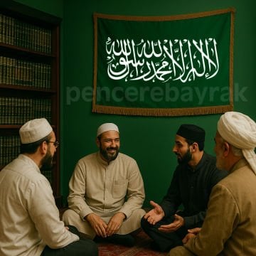 Kelime-i Tevhid Bayrağı | 100x150 cm | Çift Kat Baskılı | Püsküllü