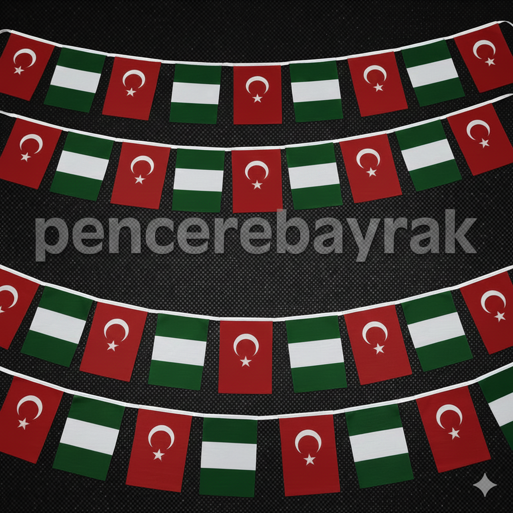 İpe Dizili Süsleme Bayrak | Nijerya Bayrağı | Lüks Kumaş