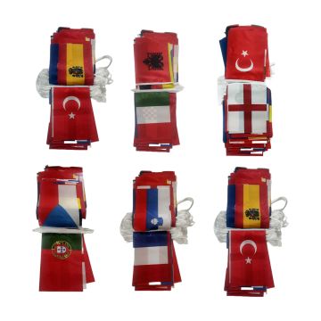 Ülke Bayrakları ( İpe dizili ) 25 metre de 55 Ülke Bayrağı