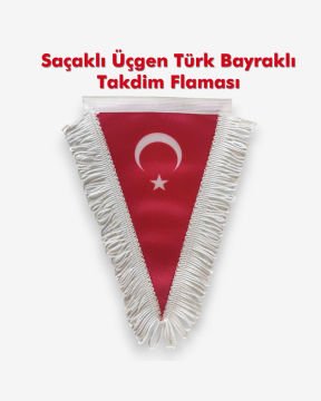 Üçgen Saçaklı Türk Bayrak (11x18 cm)