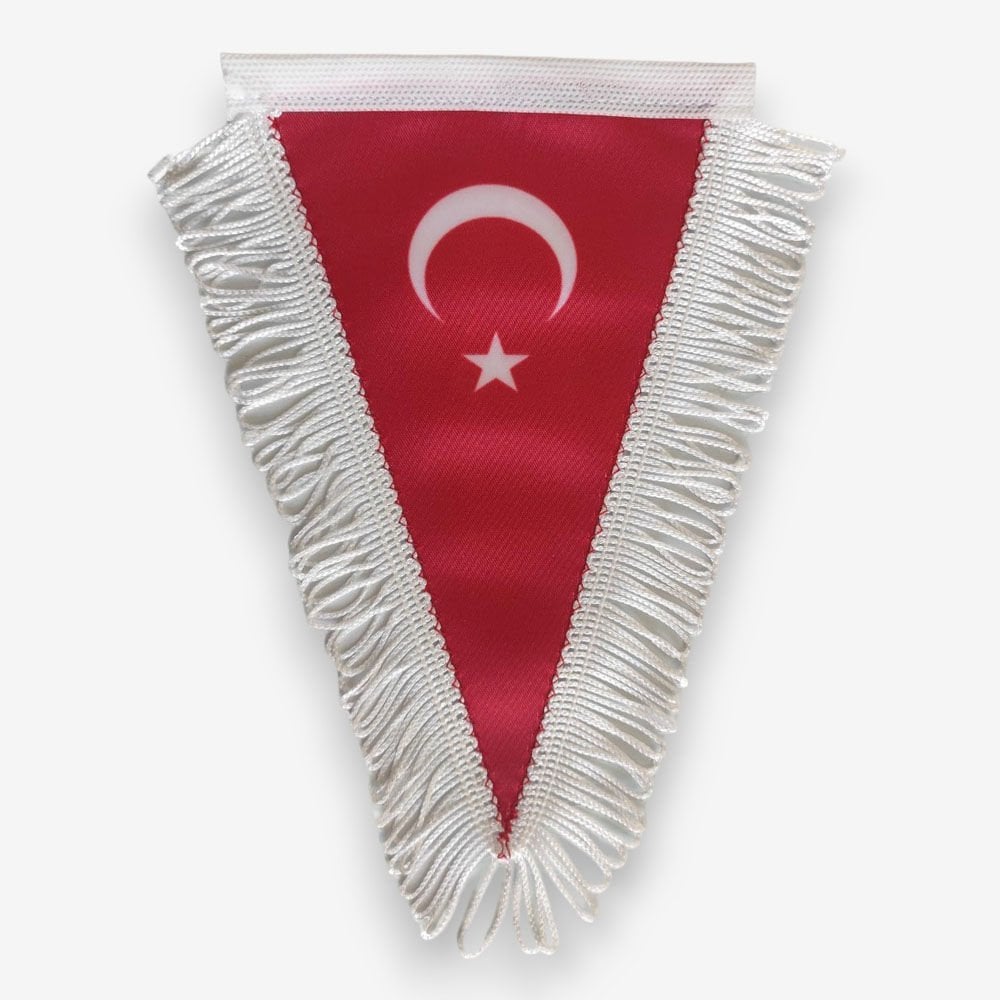Üçgen Saçaklı Türk Bayrak (11x18 cm)