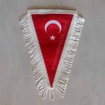 Üçgen Saçaklı Türk Bayrak (11x18 cm)