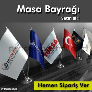 V Tipi (Çift Direkli) Lüks Masa Üstü Bayrağı – Size Özel Tasarım