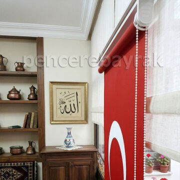 Türk Bayrağı Stor Perde - 73x200 cm | Kaliteli & Estetik | Pencere Bayrak